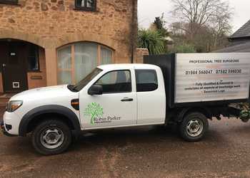 Domestic tree services with Robin Parker Tree Services vehicle